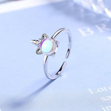 Load image into Gallery viewer, New Exquisite Moonstone Unicorn Opening Rings