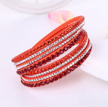 Load image into Gallery viewer, New Leather Rhinestone Bracelet