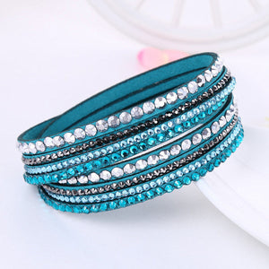 New Leather Rhinestone Bracelet