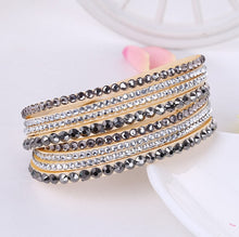 Load image into Gallery viewer, New Leather Rhinestone Bracelet