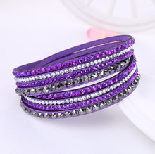 Load image into Gallery viewer, New Leather Rhinestone Bracelet