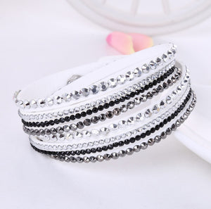 New Leather Rhinestone Bracelet